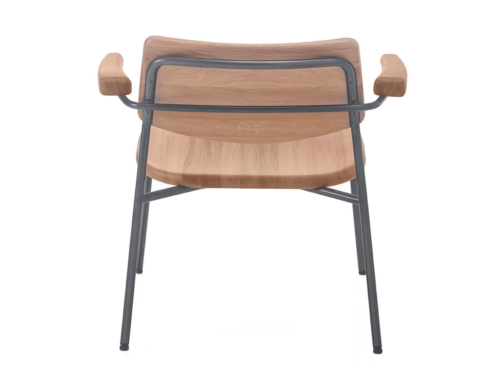 Штабелируемое кресло из нержавеющей стали и дерева с подлокотниками BassamFellows труба ARCH-00140786 - Вид №4