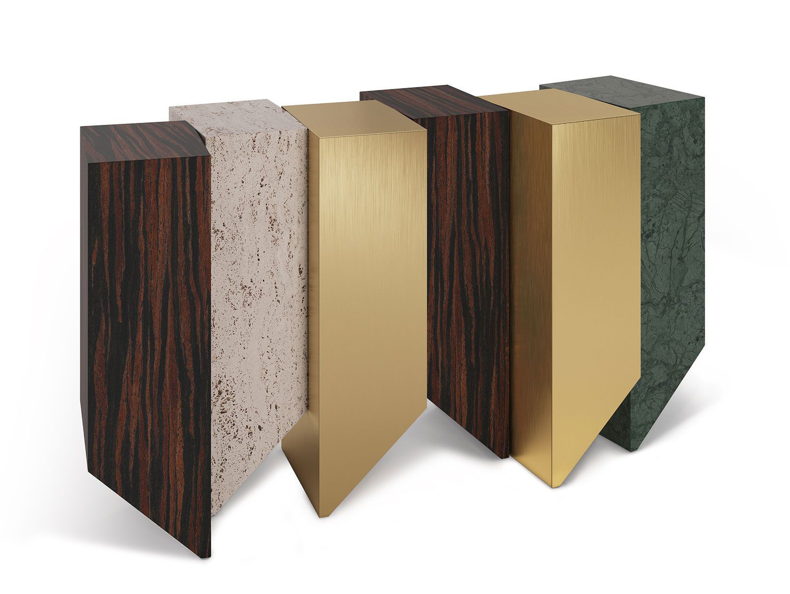 Консоль из латуни, травертина и шпона Ginger & Jagger Earth to Earth ARCH-00024916 - Вид №1