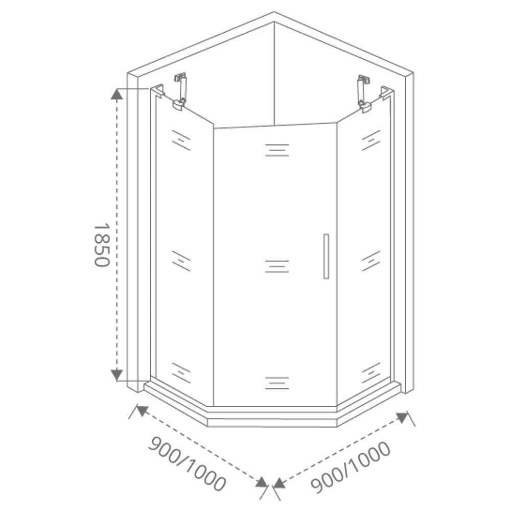 Santreyd Makiato - пентагональное душевое ограждение с распашной дверью 84540771 STLM-0051703 - Вид №6