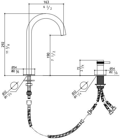 MGS Смеситель для раковины на столешнице из нержавеющей стали Ergon sun-id-1346836 - Вид №2