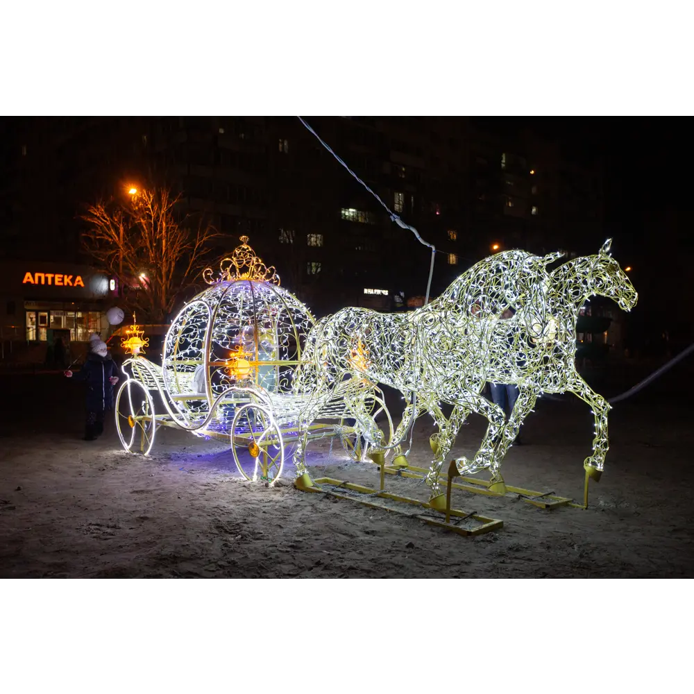 Электрическая светящиеся фигура Карета королевская 400 LED 180x280x350 см теплый белый свет 86164078 STLM-2045253 LUMINE AJUR  - Вид №4