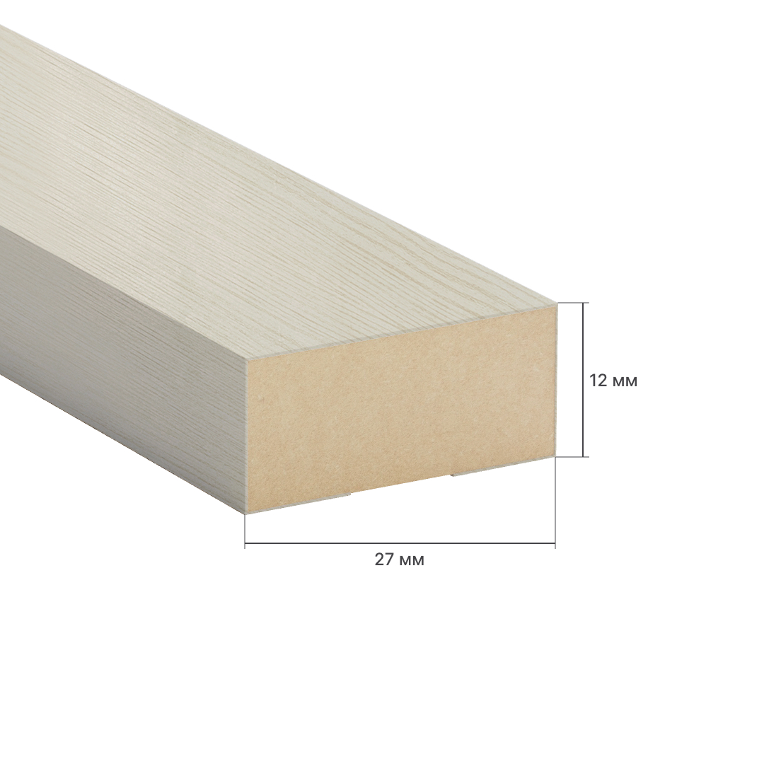 Рейка Интерьерная МДФ Stella Модель 12 Standart Лиственница Лагерта 2800х27х12 (упак.15шт.) STSR-798 - Вид №1