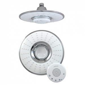 AGD 20.2109FC  Лейка для душа корпус - хром, душевая сетка - белый, декоративная вставка - хром ARGO kran