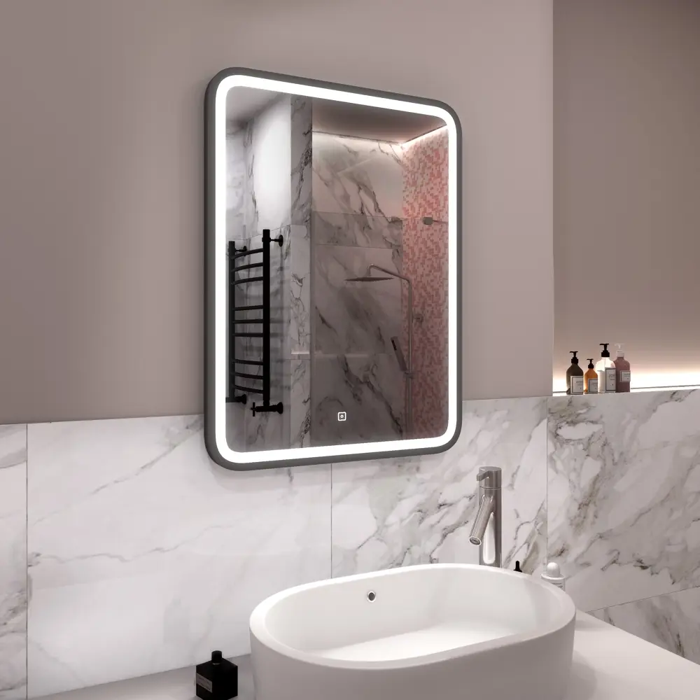 Зеркало Santreyd Simple Gray с LED-подсветкой 60x80 см 82504948 STLM-0028842 - Вид №8