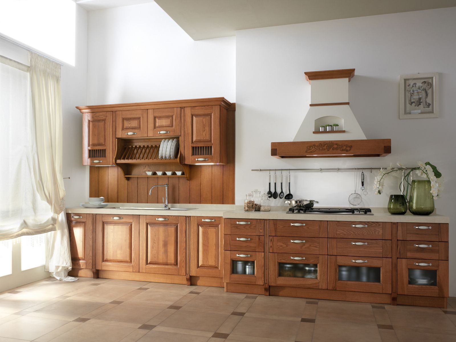 Линейная секционная кухня из ясеня Floritelli Cucine ARCH-00074128