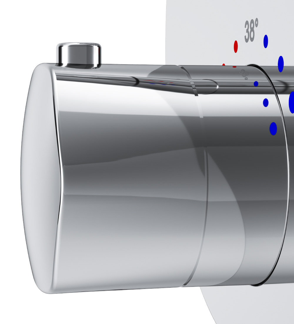 F9075600 смеситель д/душа с термостатом монтируемый в стену хром шт AM.PM Gem - Вид №5