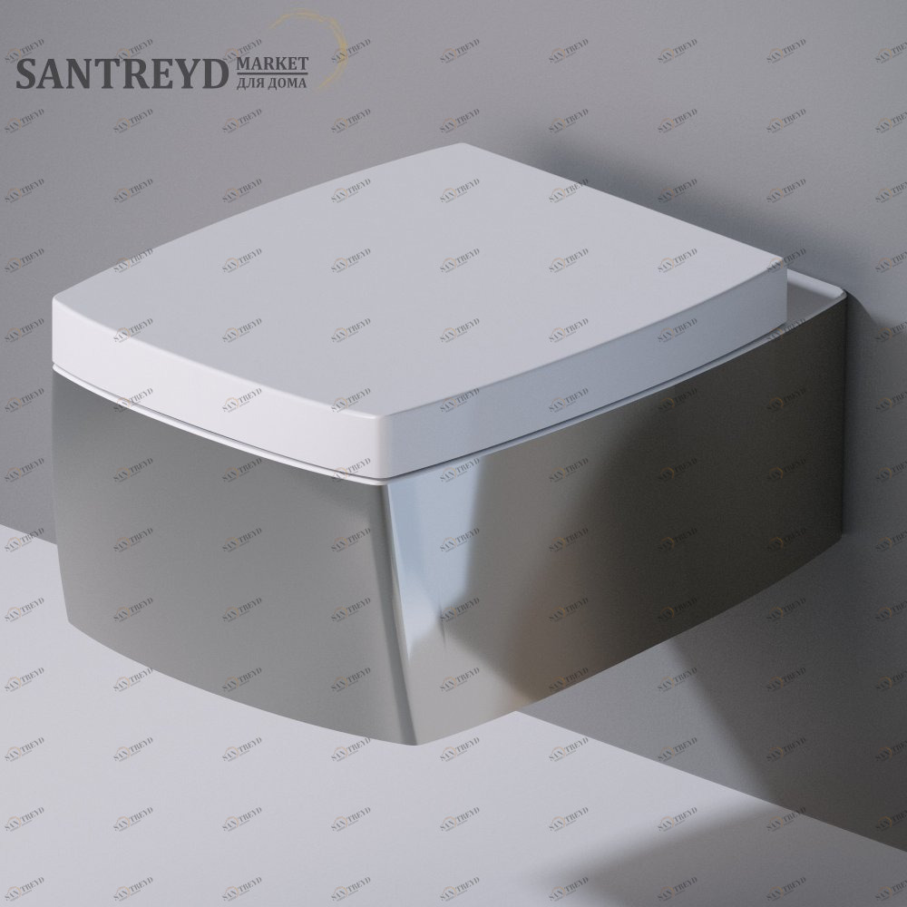 S521251 Подвесной унитаз настенный Хромированный A. e T. Italia SQUARE Италия AeT ITALIA