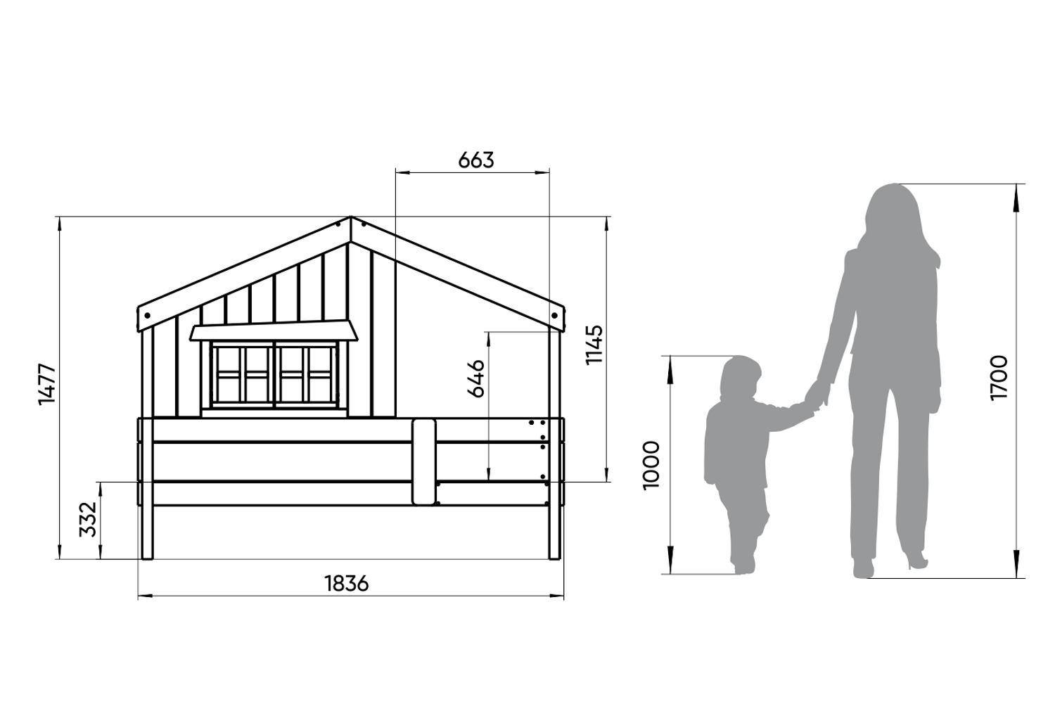 Кровать одноярусная белая с серым "Шале M" ELLIPSE ELLIPSE HOME 00-3951317 Белый;серый Santreyd  - Вид №3