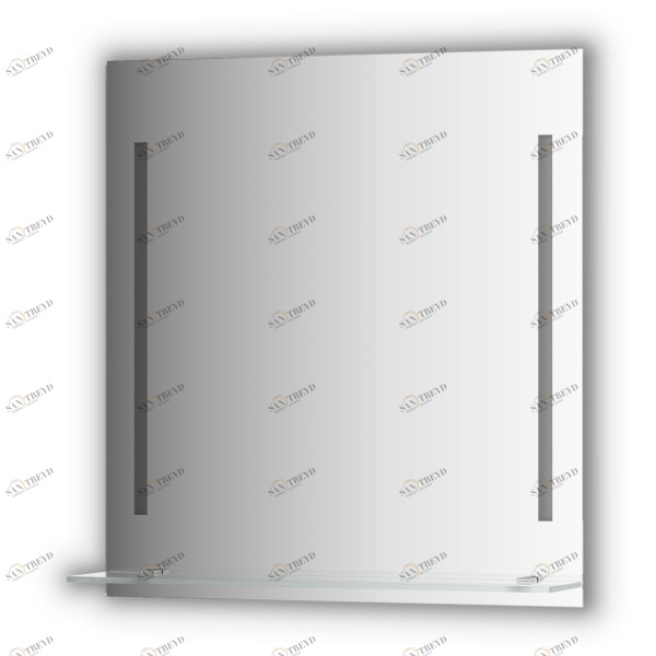 Зеркало с полочкой с 2-мя встроенными LED-светильниками 11W 70x75 см EVOFORM BY 2163 sun-id-561506