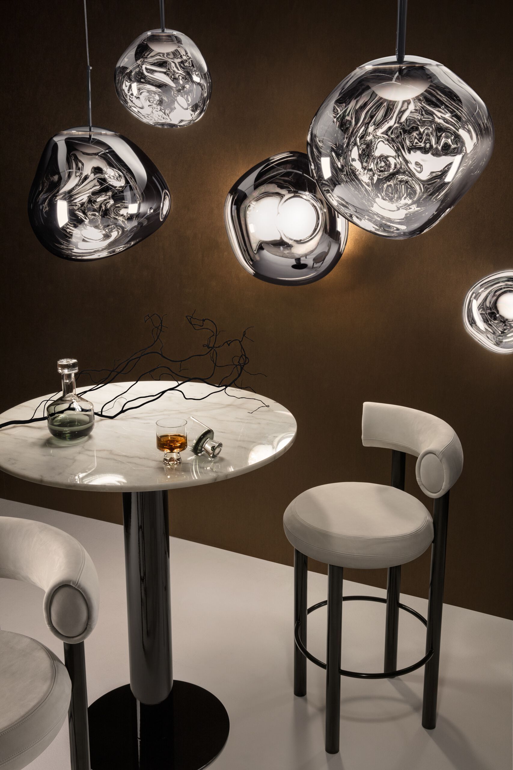 Высокий металлический табурет с тканевой подкладкой Tom Dixon Fat ARCH-00066886 - Вид №14