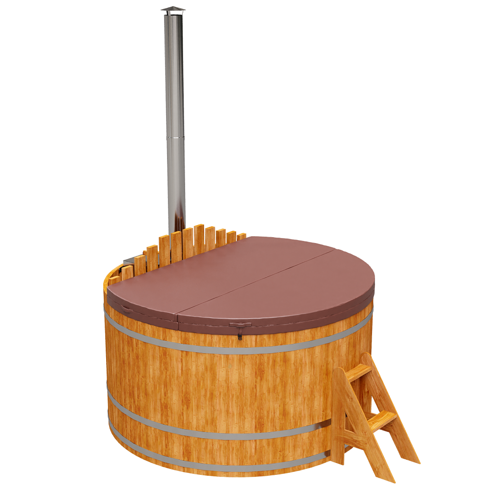 2112 Фурако из кедра D=1.8 с внутренней печкой. Высота 1,2м. Исполнение "Сращенная". Alyarus  - Вид №5