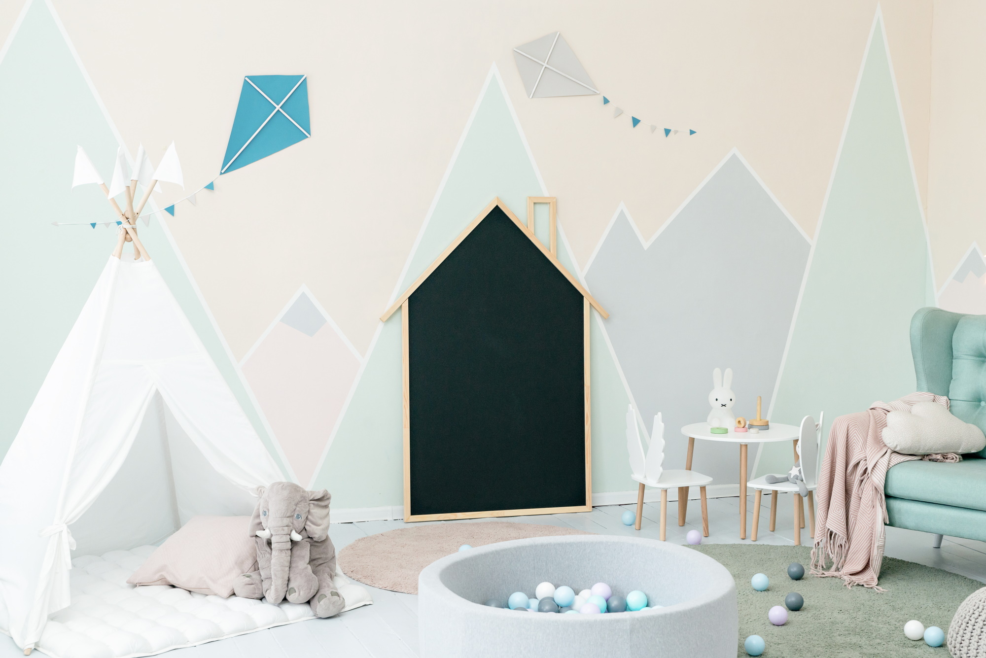 Грифельная доска натуральное дерево "Домик" ЗАЯЦ  00-3859382 Бежевый Santreyd  - Вид №3