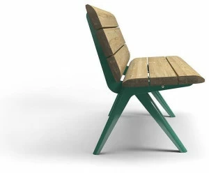 VESTRE Скамья из стали и дерева со спинкой Nunu