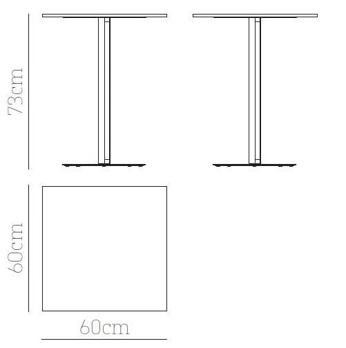 Квадратный стальной стол с порошковым покрытием BABEL D ARCH-00091434 - Вид №3
