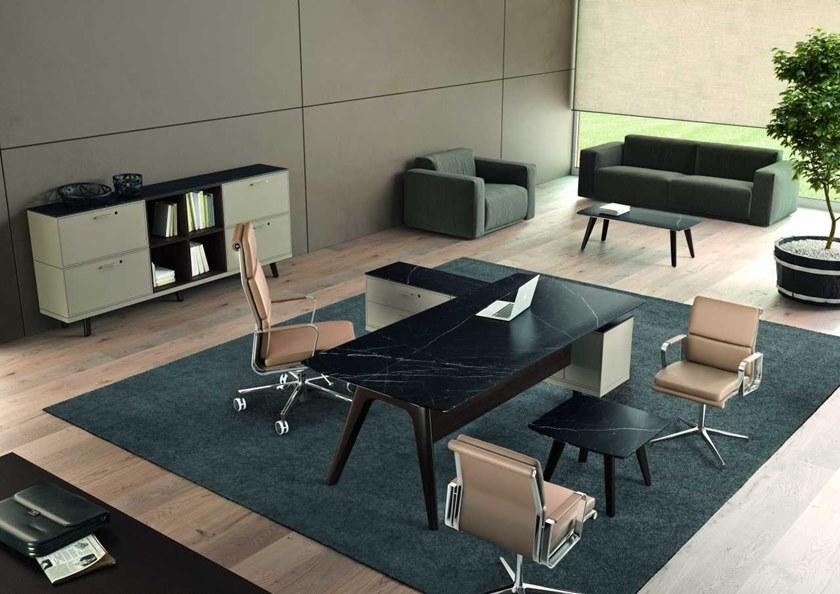 Bralco Рабочий стол из стеклокерамики со встроенной полкой Rail sun-id-1458715 - Вид №1