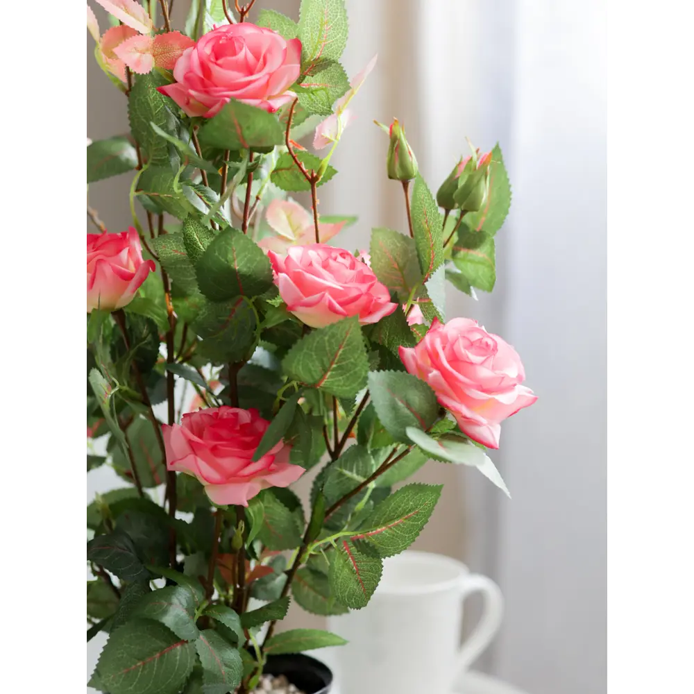 89356244 Искусственное растение в горшке роза Салем h50 см цвет розовый STLM-0966198 Santreyd  - Вид №6