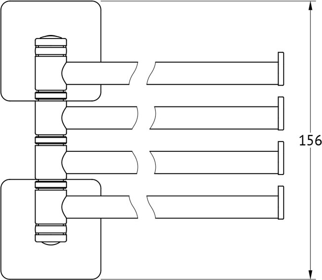 AVA 018 Держатель полотенец поворотный четверной 37 cm ELLUX Avantgarde - Вид №1