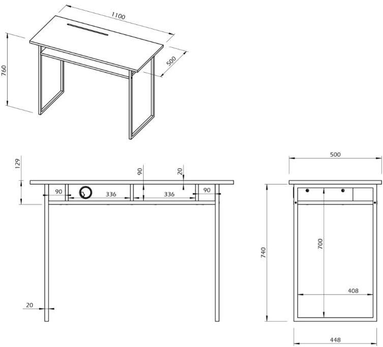 TemaHome Прямоугольный стол из мдф для пк  9003.054280  - Вид №7