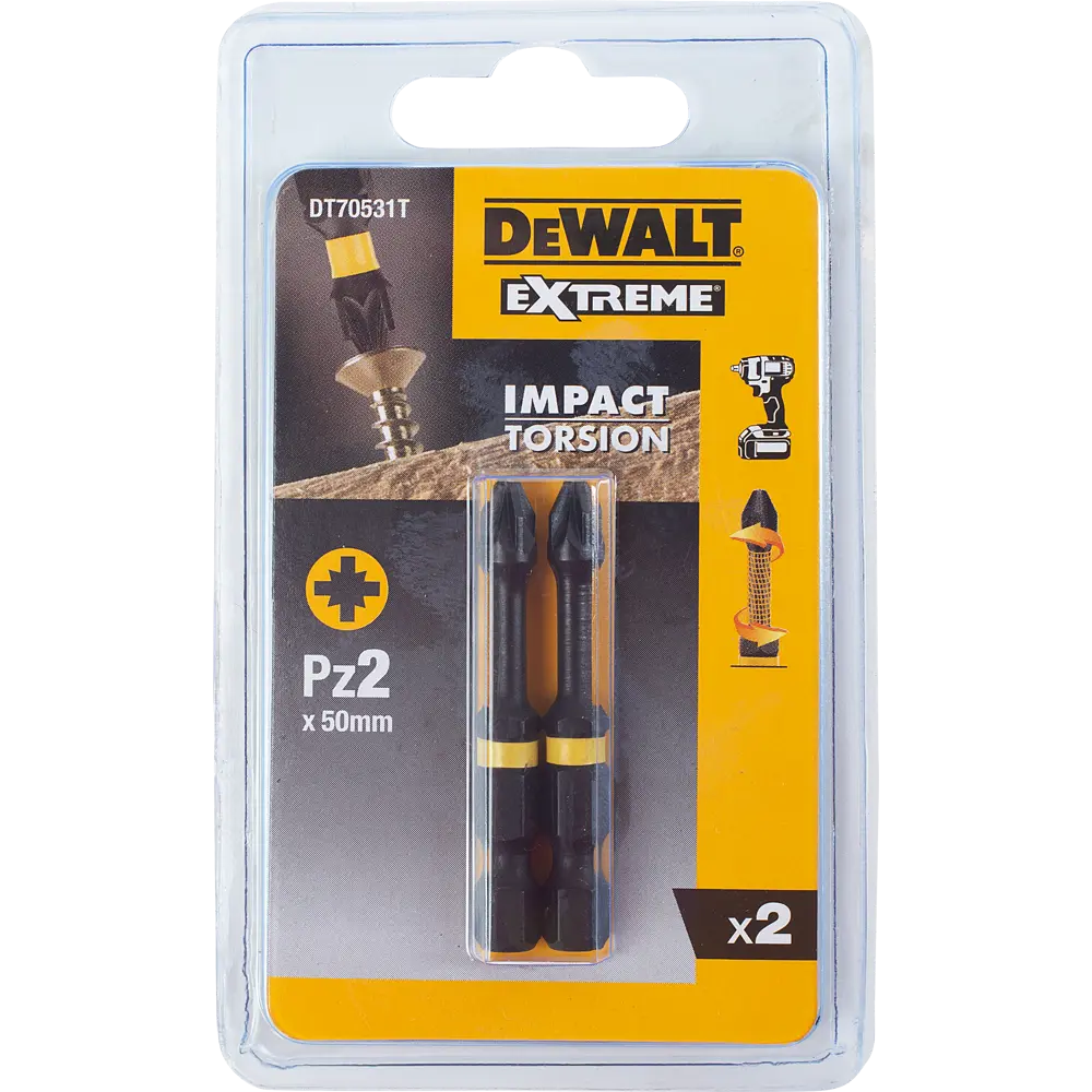 Бита ударная Dewalt PZ2x50 мм, 2 шт. 18747719 STLM-2001790  - Вид №1