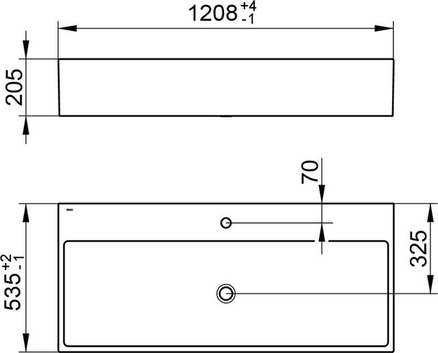 39081311201 Умывальник из минерального литья KEUCO Edition 90 - Вид №2