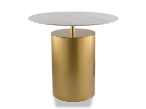 Круглый железный стол с мраморной столешницей