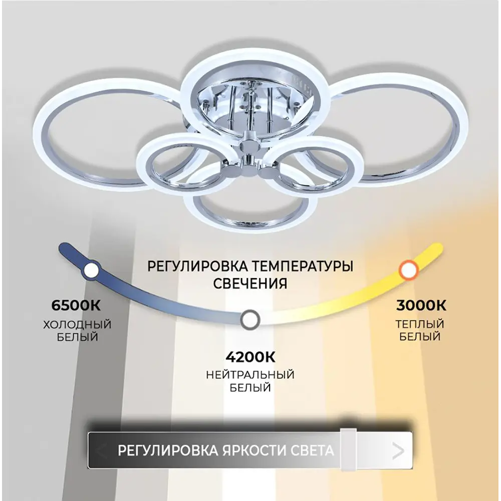 Люстра СЕМЬ ОГНЕЙ SF7098 с регулируемым светом и пультом ДУ 84168091 STLM-0046688 - Вид №4