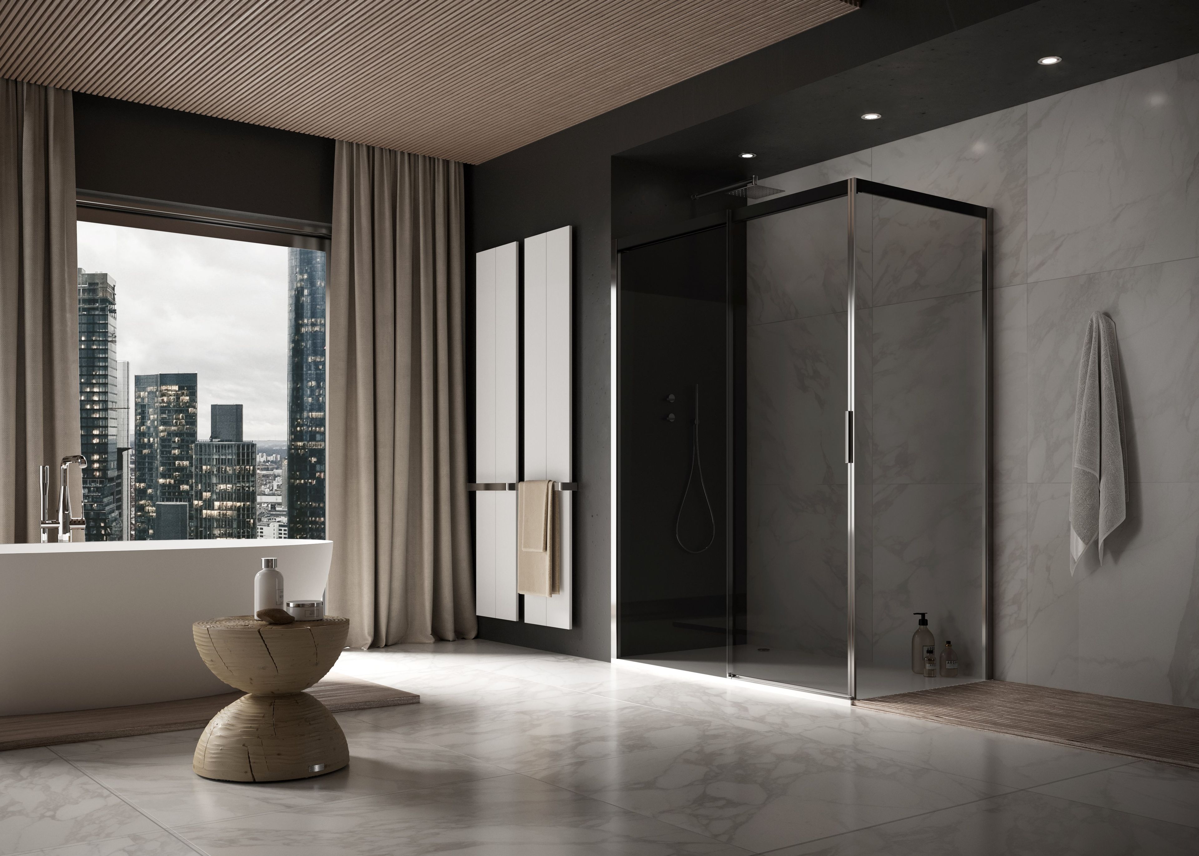 Алюминиевая и стеклянная душевая кабина с раздвижной дверью DUKA вода 5000 ARCH-00118515 - Вид №2