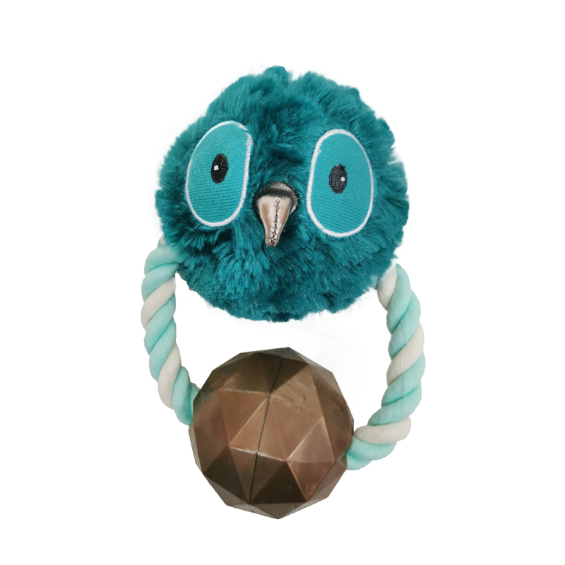 ПР0050325 Игрушка для собак Enchanted Forest Лесные звери на кольце с мячом и пищалкой плюш 23см CHOMPER 