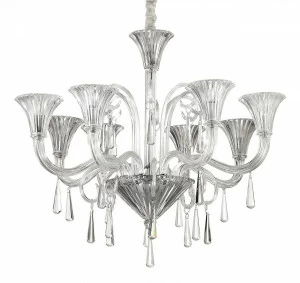 Подвесная люстра Ideal Lux Santa SP8 Transparente IDEAL LUX ДИЗАЙНЕРСКИЕ, SANTA TRANSPARENTE 057425 Прозрачный