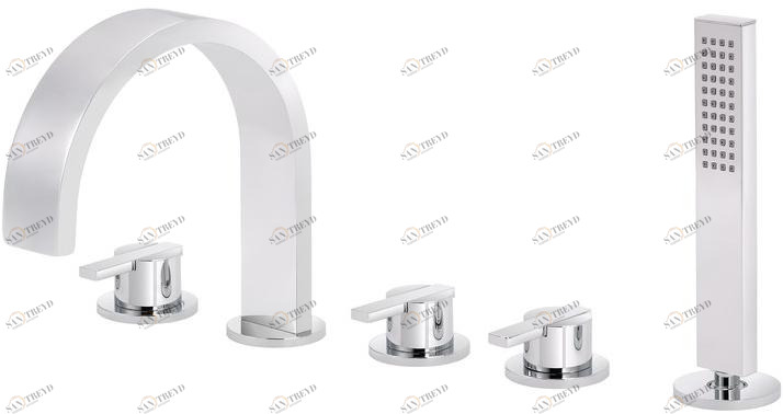 rvb Комплект для ванны на 5 отверстий с ручным душем Line 4075.--.70