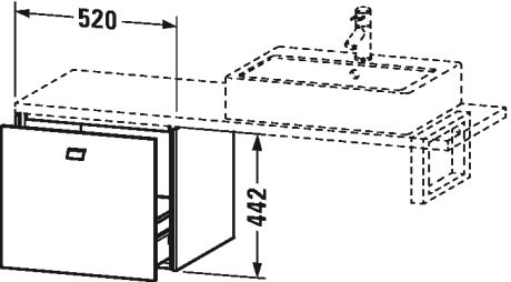 BR512204949 Brioso Шкафчик для компактной консоли Графит матовый, декор Duravit - Вид №1