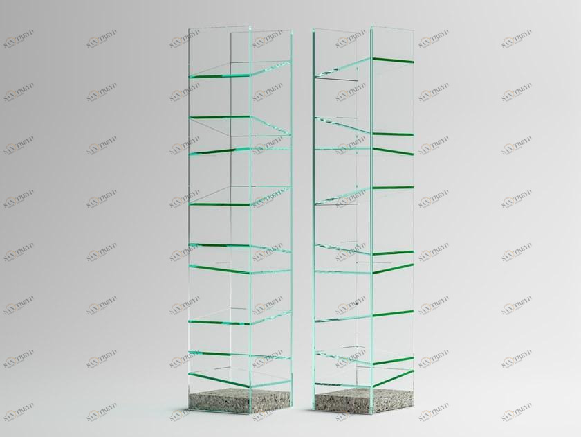 Tonelli Design Отдельностоящий стеклянный книжный шкаф sun-id-1359700