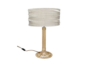 Настольная лампа из ротанга и льна