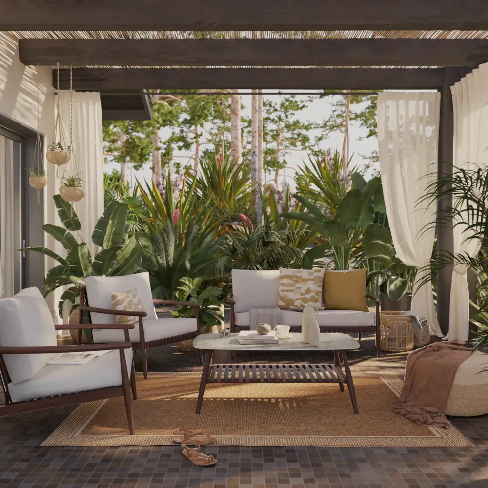 NATERIAL RETRO Садовый диван двухместный с подушками, алюминиевый каркас 87898645 STLM-0955498 - Вид №3