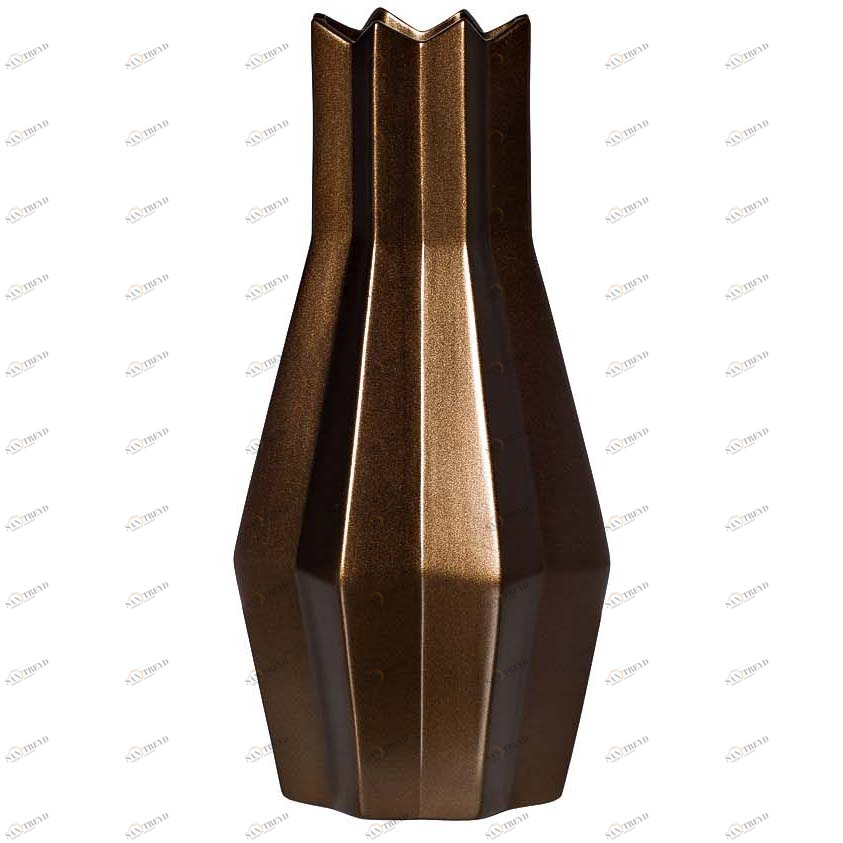 Ваза золотисто-коричневая 22х22х42 GARDA DECOR ДИЗАЙНЕРСКИЕ 048562 Золото;коричневый 