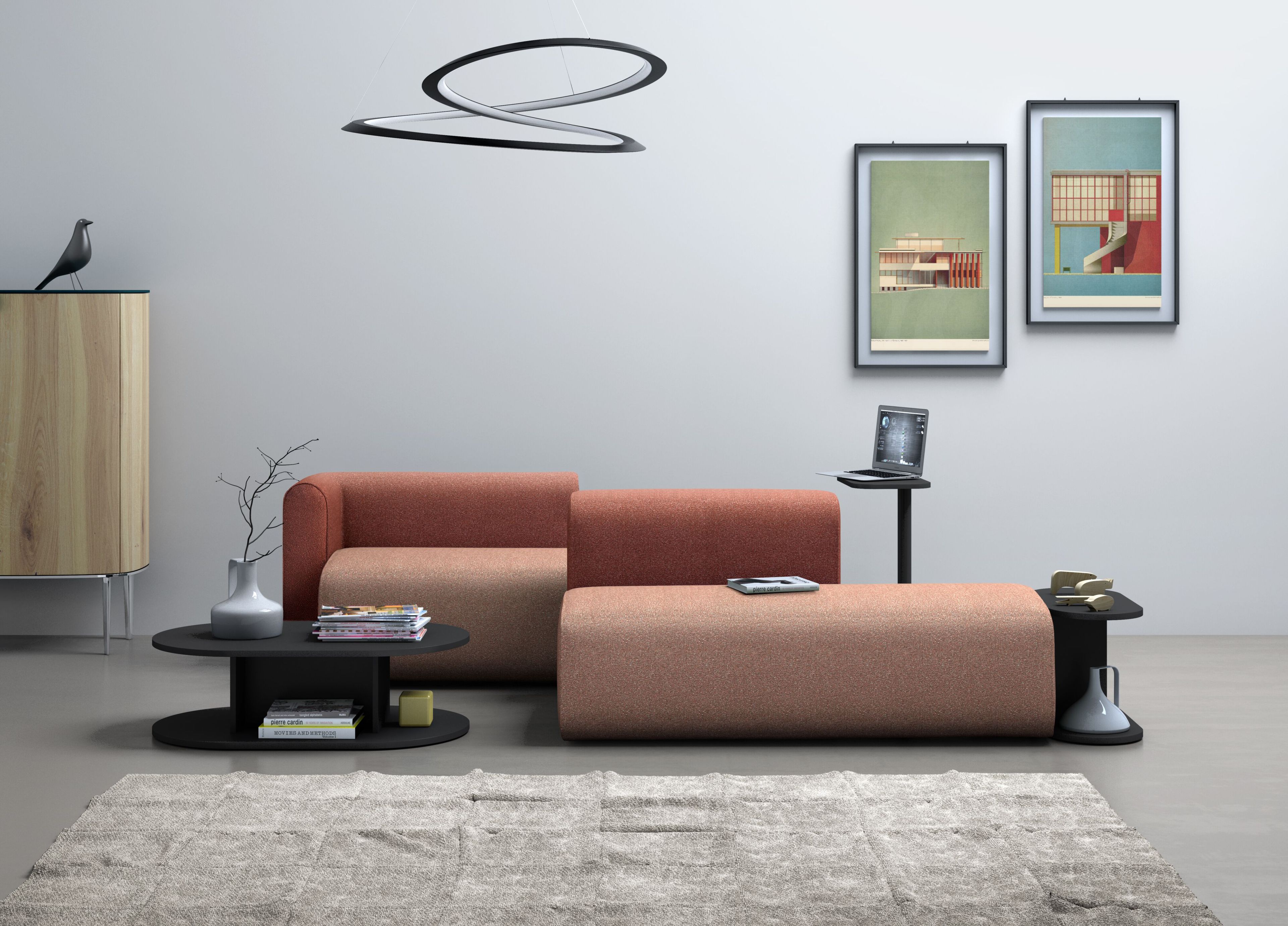 3-местный тканевый модульный контрактный диван Leyform Noà ARCH-00008712 - Вид №4