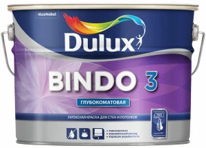 Краска глубокоматовая для потолков и стен Dulux Bindo 3 / Дулюкс Биндо 3 9л