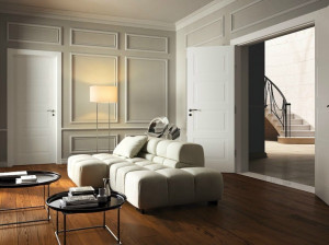 Классический стиль пантограф лаковая распашная дверь