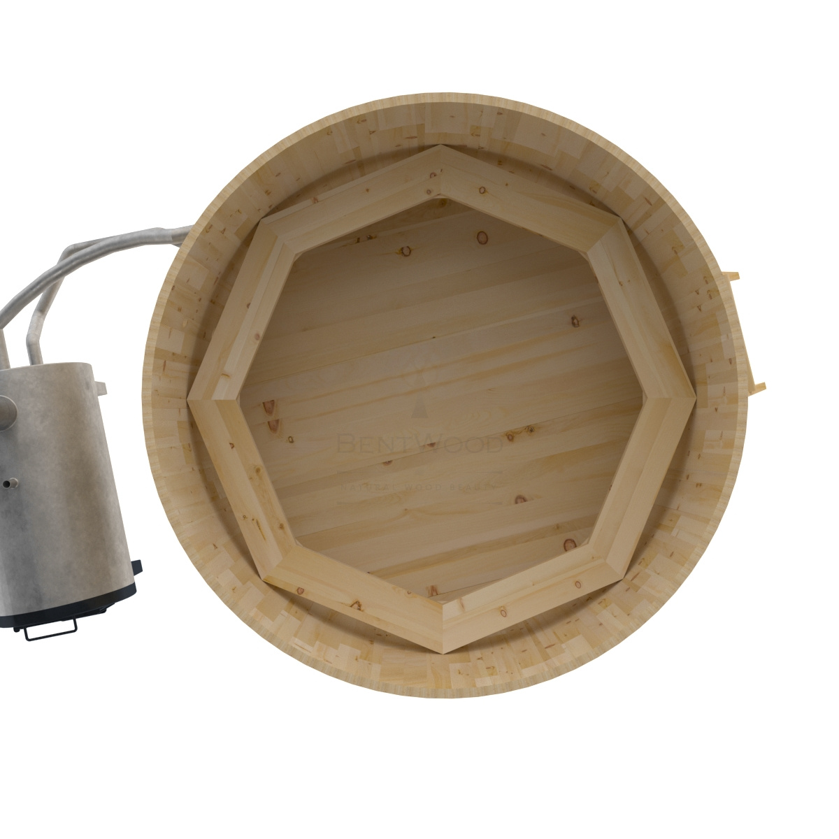 1617 Фурако из кедра D=2.1 с наружной печкой. Высота 1,0м. Исполнение "Стандарт". Alyarus  - Вид №3