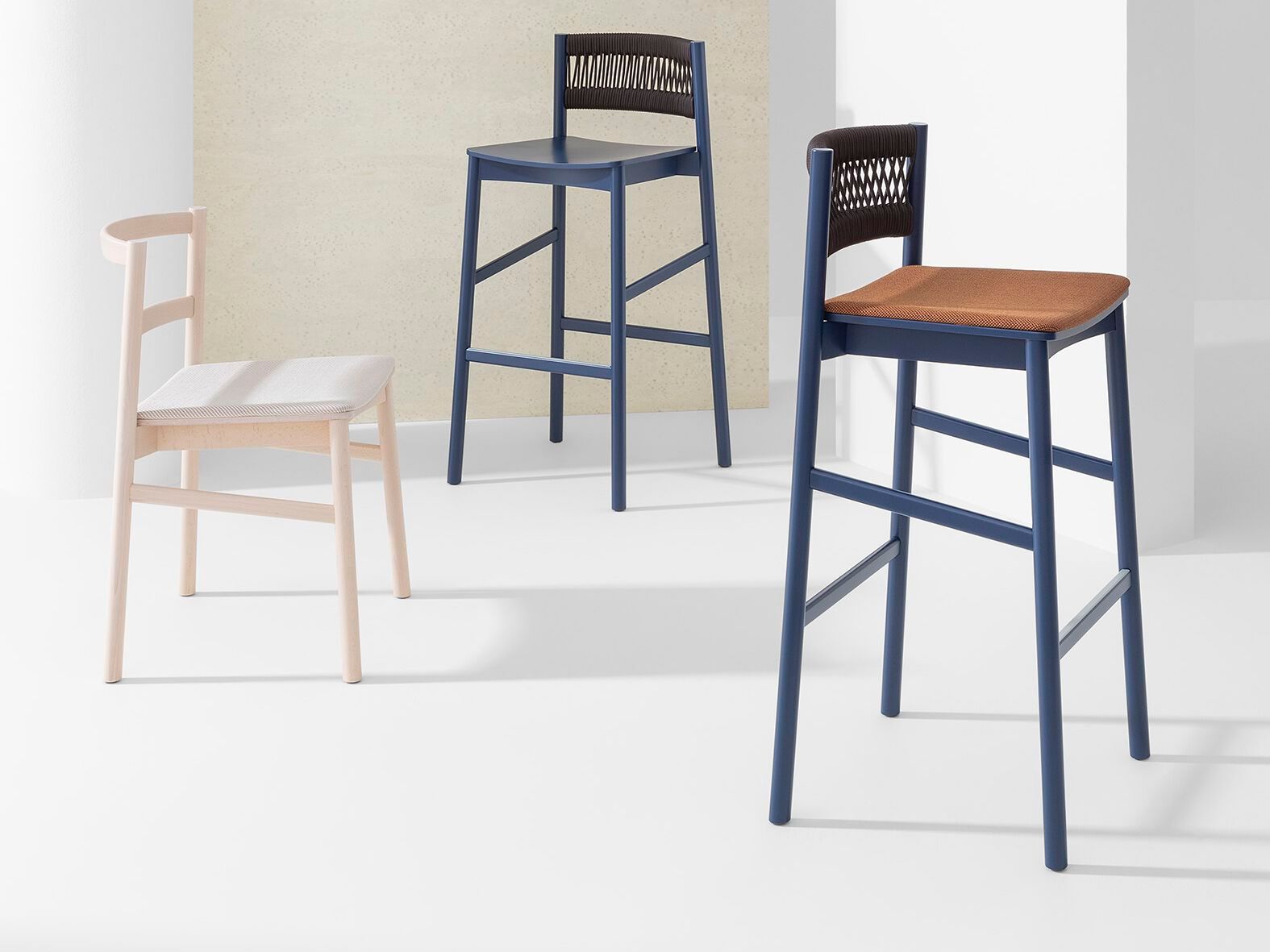 Высокий стул из бука и морской веревки с мягким сиденьем Billiani Load ARCH-00006722 - Вид №2