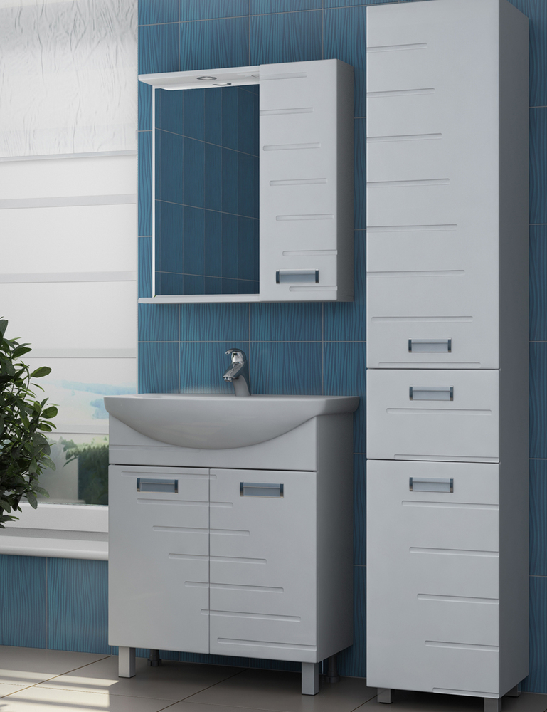 Зеркало Diana 700 правый со спотом700⨉150⨉700 мм белый VIGO sun-id-665124 - Вид №3