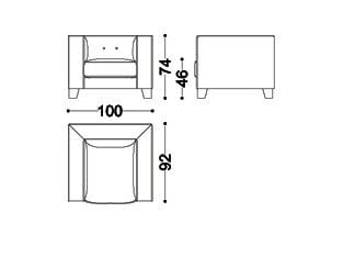 Тканевое кресло с подлокотниками