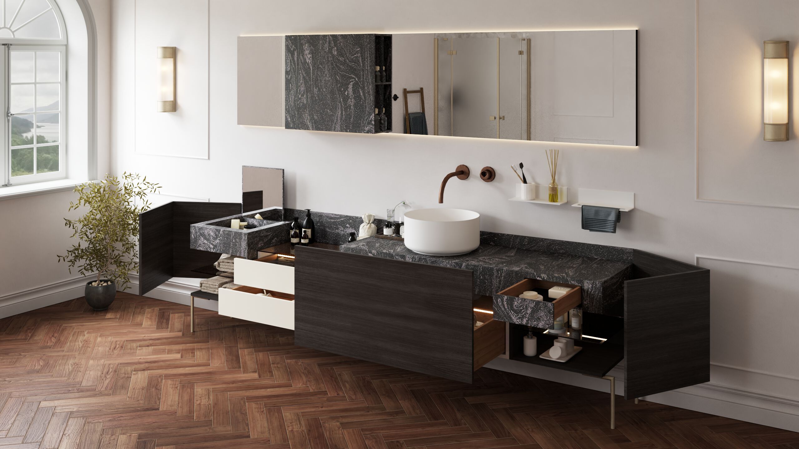 Подвесной умывальник с ящиками Acquapazza AMADIA ARCH-00065163 - Вид №1