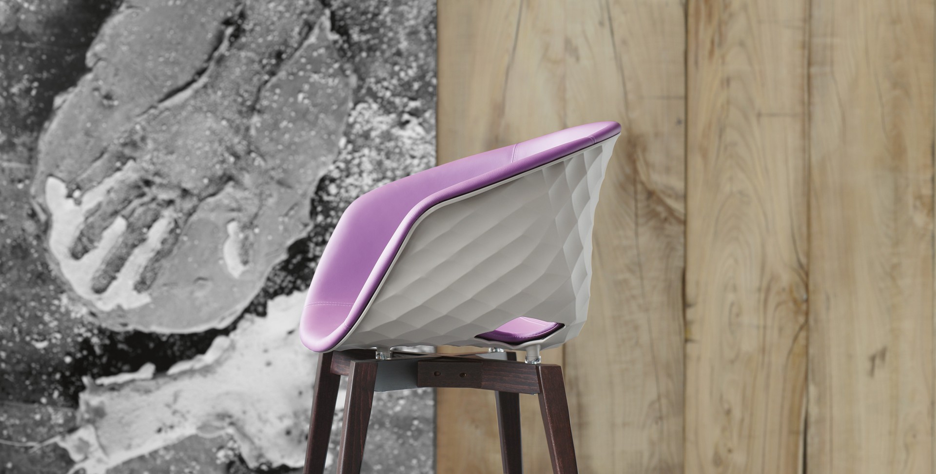 Uni-Ka 599M Кресло с каркасом из древесины бука, 4 ножки. Обивка из полипропилена. Et al. Uni-ka - Вид №4