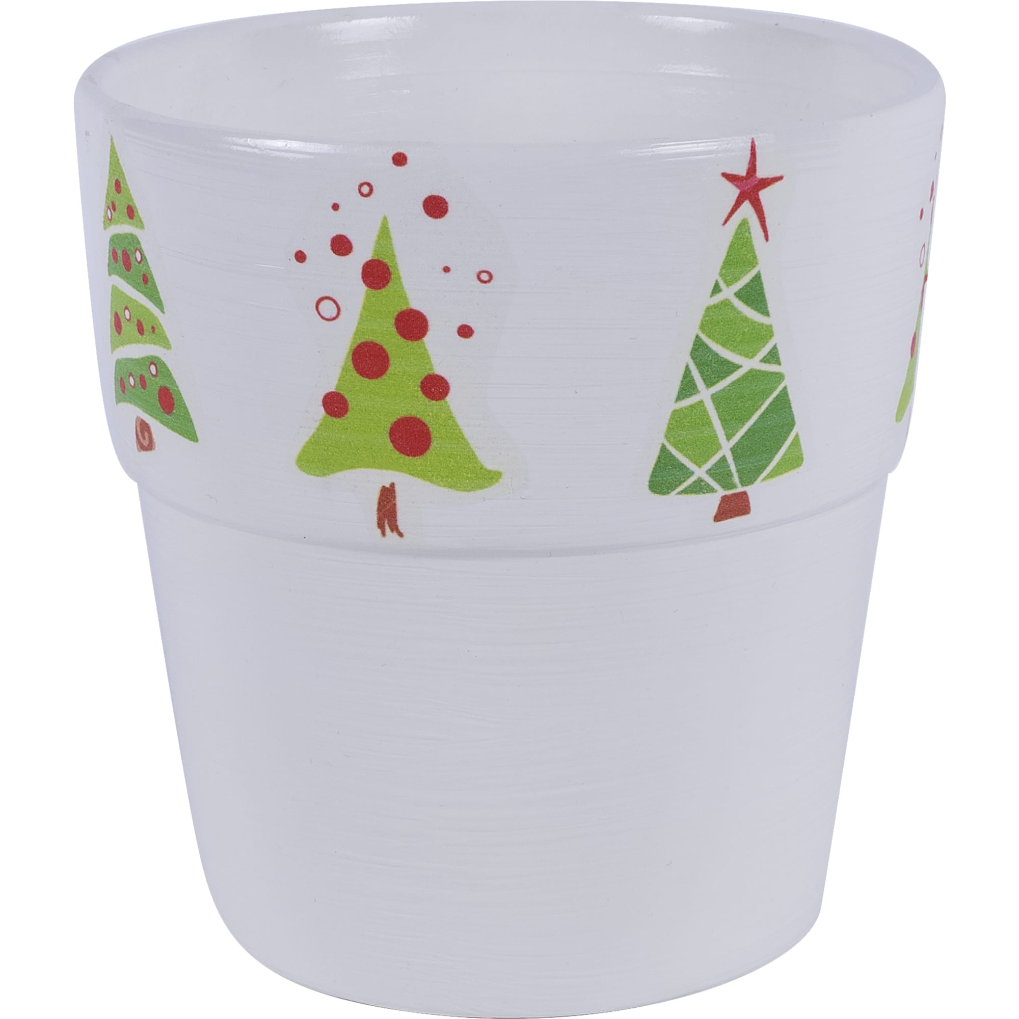 82062097 Кашпо Ёлки ø15 h16 см v1.7 л керамика белый/зелёный Santreyd 