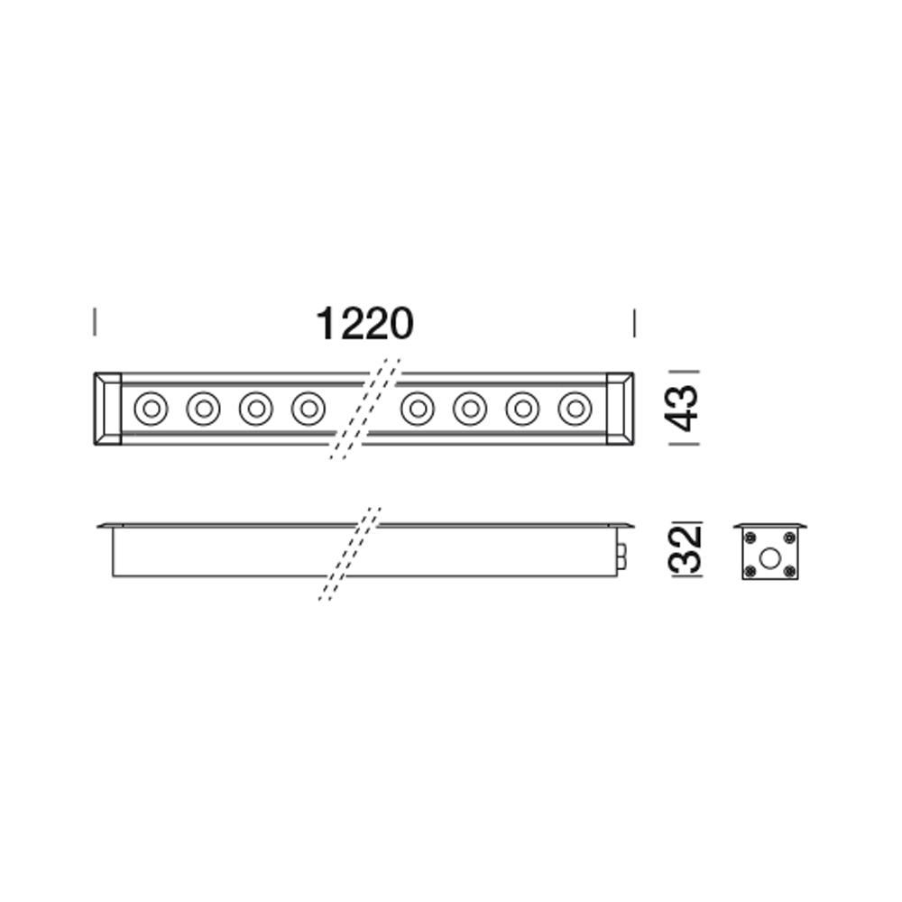 8498611 Встраиваемый в пешеходный пол Platek MINI CORNICHE Incasso   MINI CORNICHE 1200 mm - LED 3000K 13°  - Вид №6