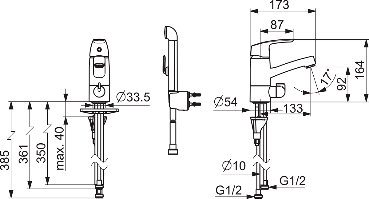 Oras 1014 Смеситель для умывальника с клапаном 1014 Safira Хром  - Вид №1