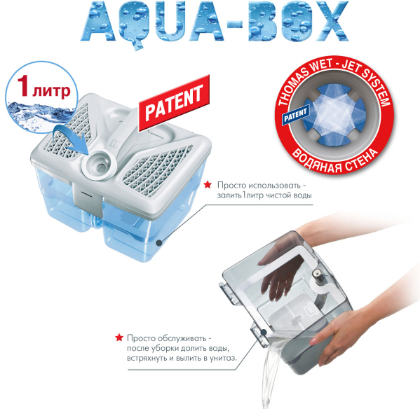 TWIN XT Пылесос / 1700 вт, аквафильтр, влажная уборка, цвет: синий с белым Thomas  - Вид №15