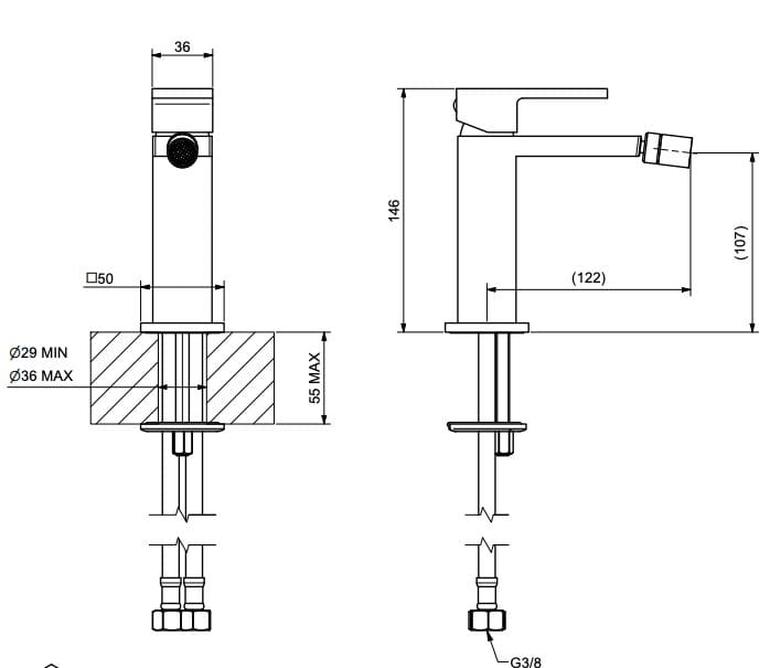 Однорычажный смеситель для биде без слива Bugnatese Tetris ARCH-00039097 - Вид №2