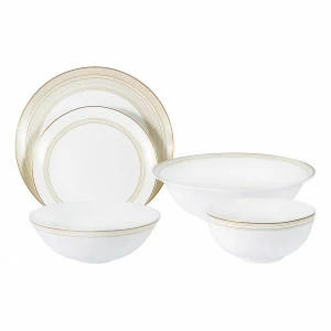 Столовая посуда фарфоровая 21 предмет белая "Ричмонд" ANNA LAFARG EMILY РИЧМОНД 00-3946953 Белый;золото